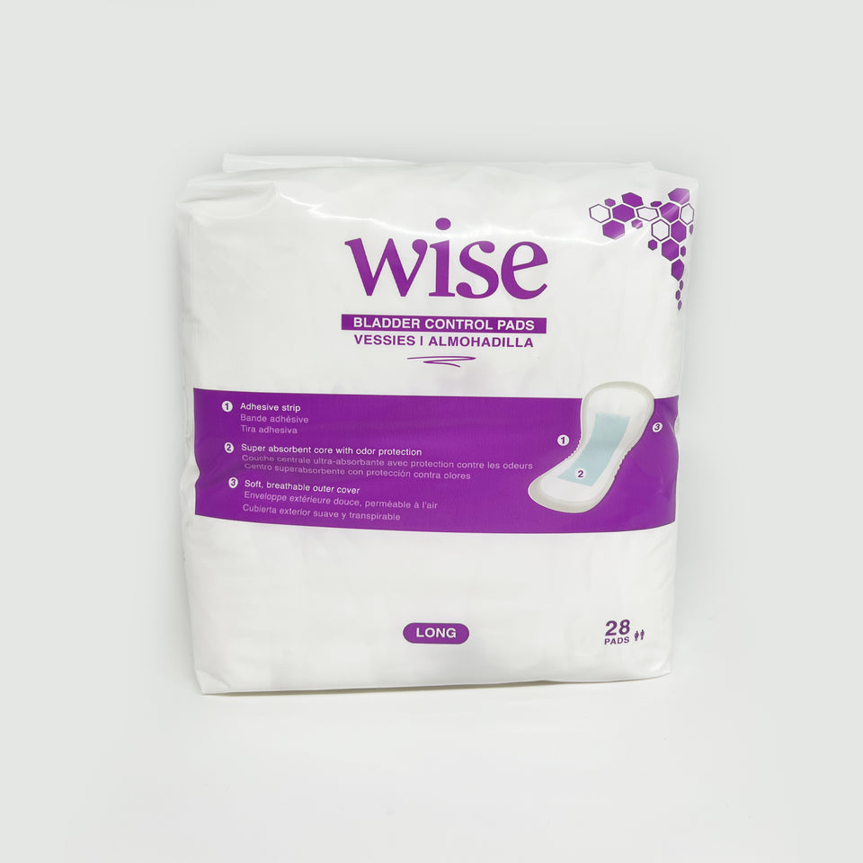 WiseWear Maximum Incontinence Pads (1 Month / 4 Bags) 112 Pads- Size 6.5" x 13.5"