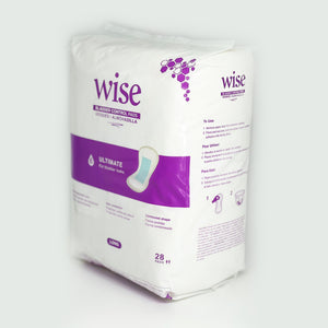 WiseWear Ultimate (Large) Incontinence Pads (4 Bags / 112 Pads)- Size 8" x 17"