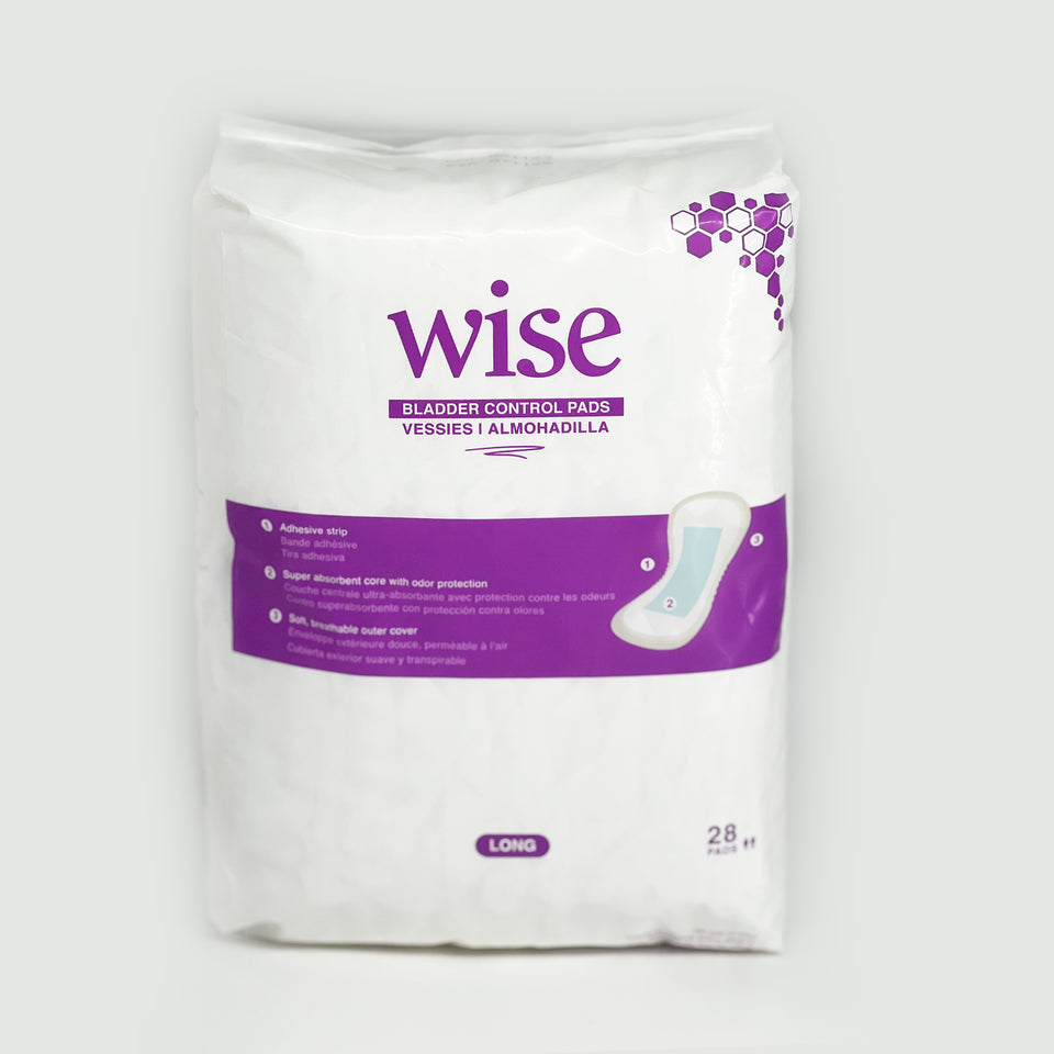 WiseWear Ultimate (Large) Incontinence Pads (4 Bags / 112 Pads)- Size 8" x 17"